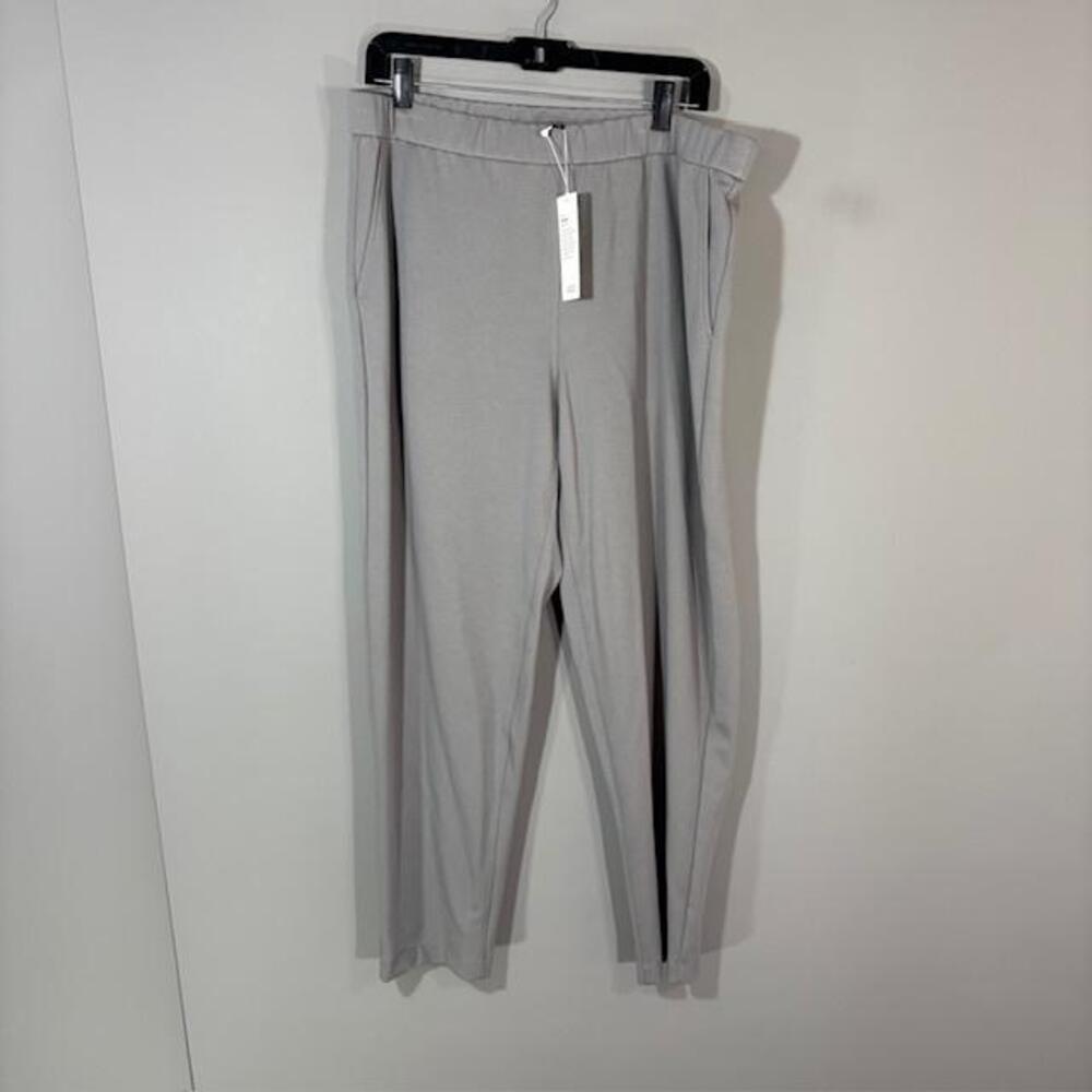 Eileen Fisher Pants Womens L Gray Jersey Slouchy Ankle Pull On Stretch Pockets